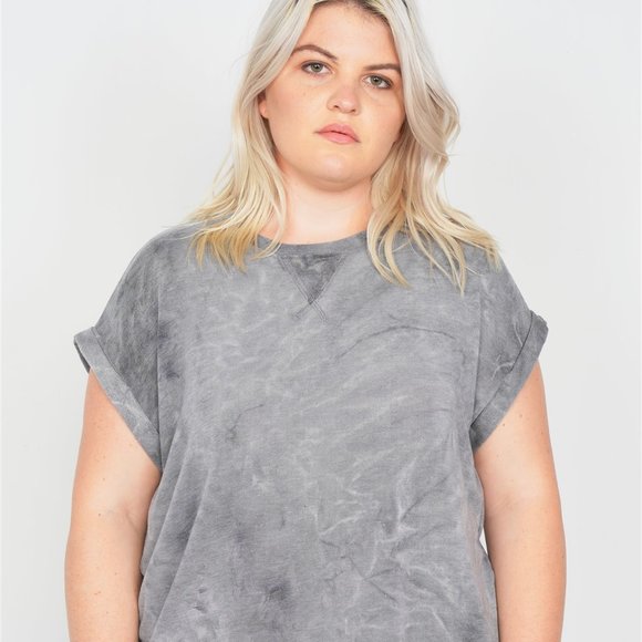 Tops | Plus Size Grey Sleeveless Basic Ushape Hem Top | Poshmark